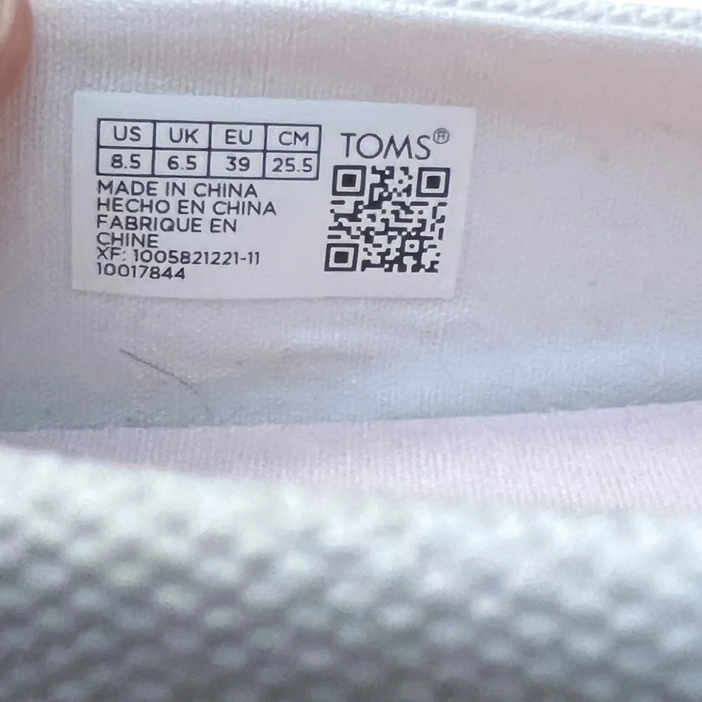 TOMS Alpargata Slip-On US 8.5 Pink Gradient Sole Canvas Everyday